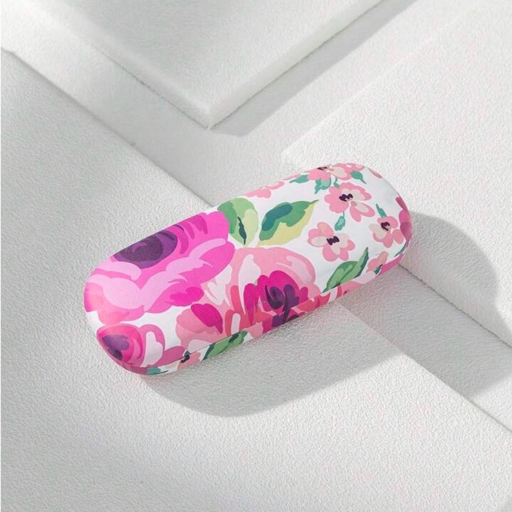 Floral Hard Eyeglass Case in Pink